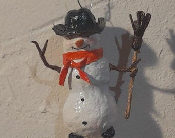 paper mache,snowman,new year,christmas tree toy