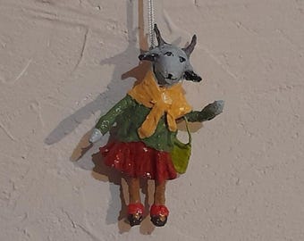 paper mache,suspension,christmas, new year,goat
