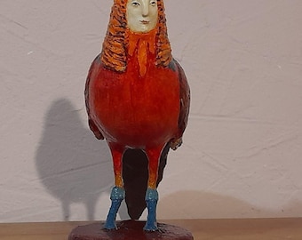 paper mache,human-animal hybrid,figurine,bird,folk