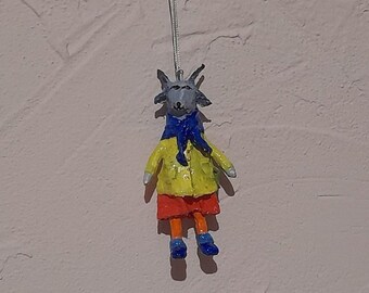 paper mache,suspension,christmas, new year,goat