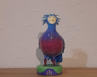 paper mache,human-animal hybrid,figurine,bird,folk