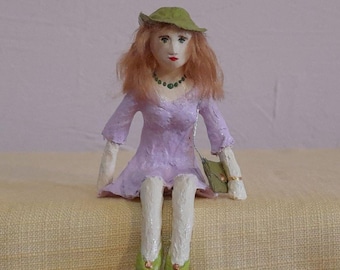 paper mache,author's doll,figurine