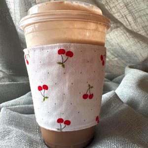 Reusable Coffee Sleeve - Garden Party Collection - Fabric To-Go Cup Cozie - Spring - drink accessory