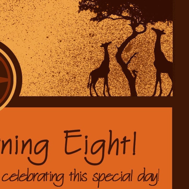 Editable, Vintage AFRICA Birthday Invitation, Free CORJL DEMO, Tribe, Zulu Invite, African