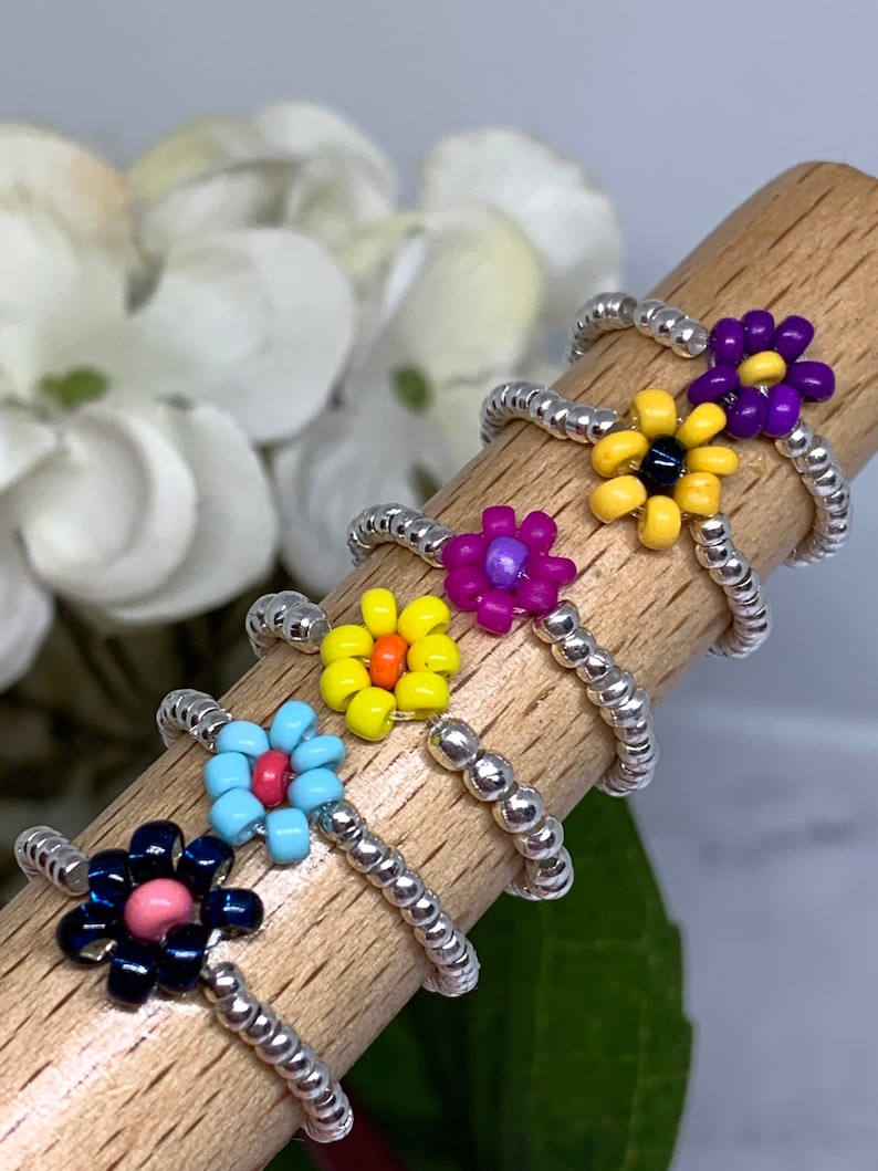 Beaded Flower RingsToe RingsMidi RingsFlip Flop WeatherStretchBeach TimeFlip Flop Fun