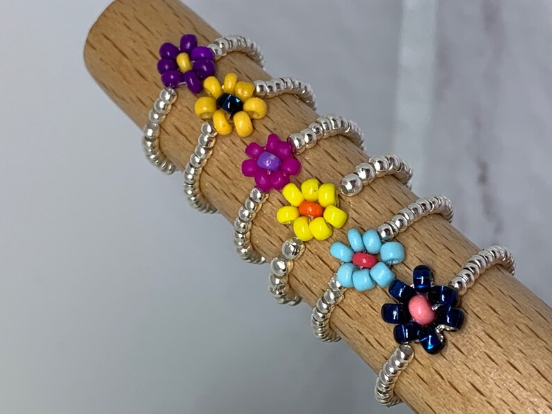 Beaded Flower RingsToe RingsMidi RingsFlip Flop WeatherStretchBeach TimeFlip Flop Fun