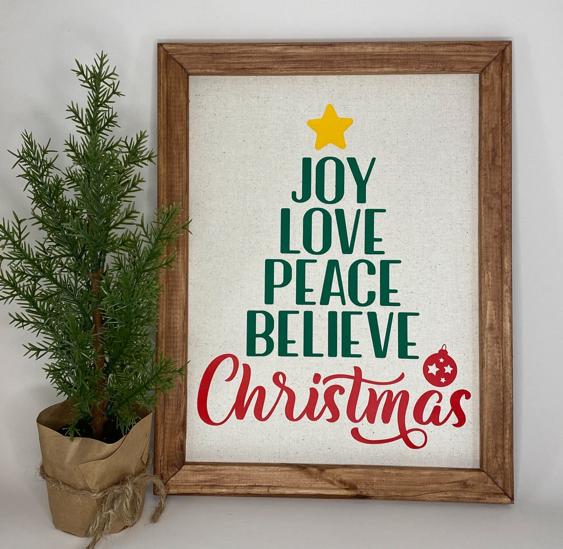 joy-love-peace-believe-christmas-11x14-reverse-canvas-sign-etsy