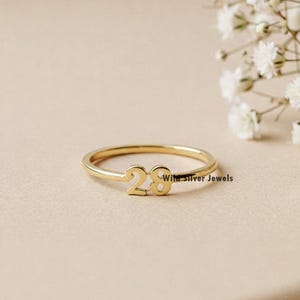 Tiny Angel Number Silver Ring, Numerology Angel Number Ring, Abundance Ring, Custom Number Ring, positivity Ring, Gold Plated Silver Ring