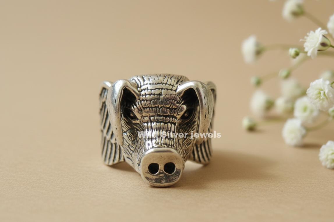 Pig Biker Ring - Etsy