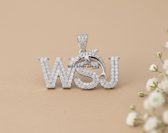 Custom "WSJ" Silver Pendant, Available For Custom Jewelry Inquiry, Custom Company Logo CAD Design For Pendant, Ring, Necklace Or Any Jewelry