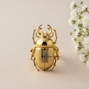 Silver Large Beetle Ring, Split Shank Beetle Insect Inspired Ring, Cute Beetle Bug Ring, Beetle Celtic Ring, Beetle Unisex 925 Silver Ring