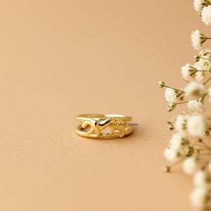 Dainty Cougar Silver Ring, Panther Ring, Vintage Style Jaguar Cat Animal Inspire Ring, Leopard Ring, Wild Cat Animal Ring,Gold Plated Silver
