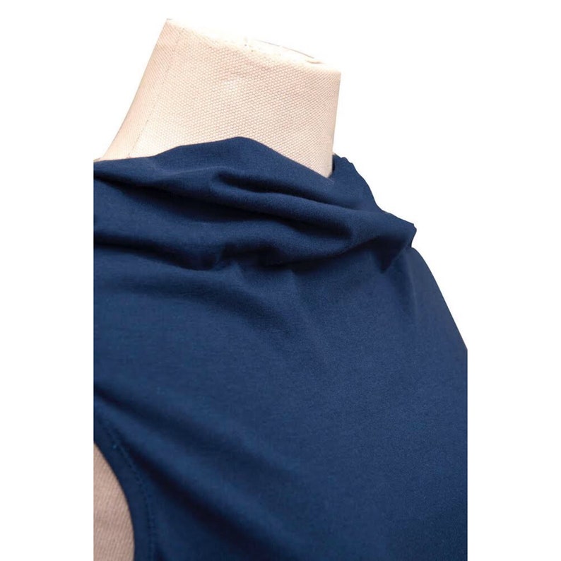 small Backless organic cotton dress in navy