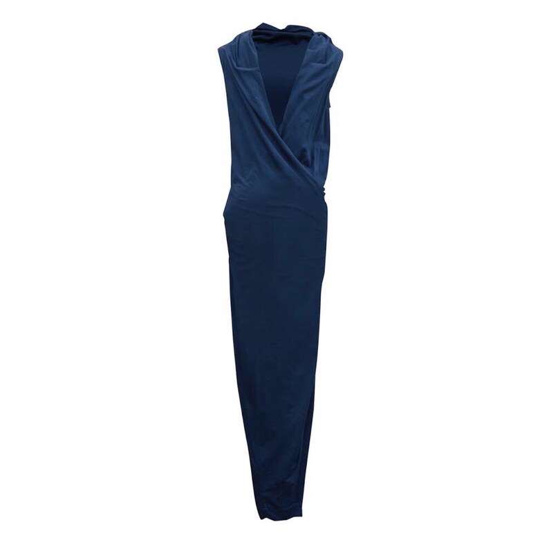 small Backless organic cotton dress in navy