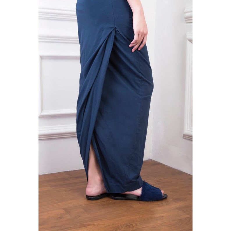 small Backless organic cotton dress in navy