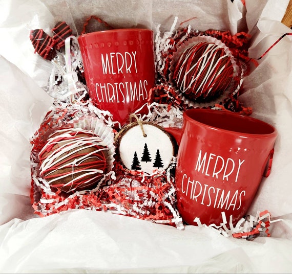 Milk Chocolate Cocoa & Mug Gift Set, Red Ribbon