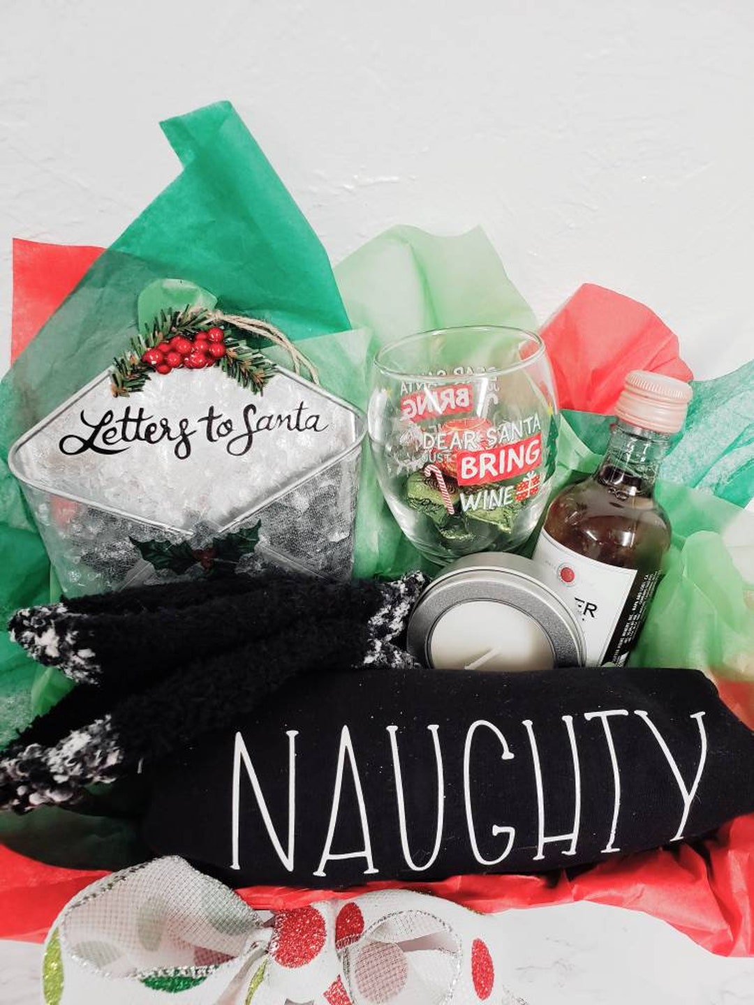 Gift for Her Naughty Theme Gift Basket Wine Set Naughty Etsy