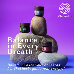 ChakraAir Thai Herbal Inhaler Balm Set – Natural Aromatherapy Nasal Balm in Jar for Grounding, Flow & Awakening