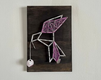 Home Decor I String Art I Handmade I Minimalistic Birds I 8" x 12" I Purple