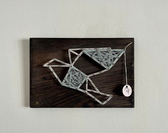 Home Decor I String Art I Handmade I Minimalistic Birds I 8" x 12" I Baby Blue