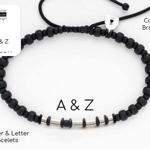 Morse Code Letter Number Bracelet With Sterling Silver Beads, Unique Designe Hidden Name Jewelry