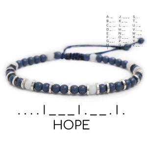 Morse Code Bracelet: Sterling Silver Discs, Resin Beads, Secret Message