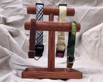 Pet Collar Organizer for Dogs or Cats. Pick your color! Oak Wood. Organize & Display your Animal's accessories with this Handmade Holder