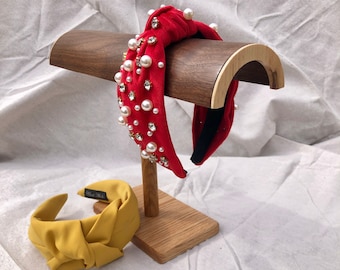 Headband Organizer for Lele Sadoughi, Jennifer Behr & Other Brands. Handcrafted, Bentwood Stand Holds Up to 6 Hair Accessories.