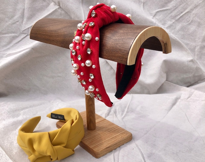 Headband Organizer for Lele Sadoughi, Jennifer Behr & Other Brands. Handcrafted, Bentwood Stand Holds Up to 6 Hair Accessories.