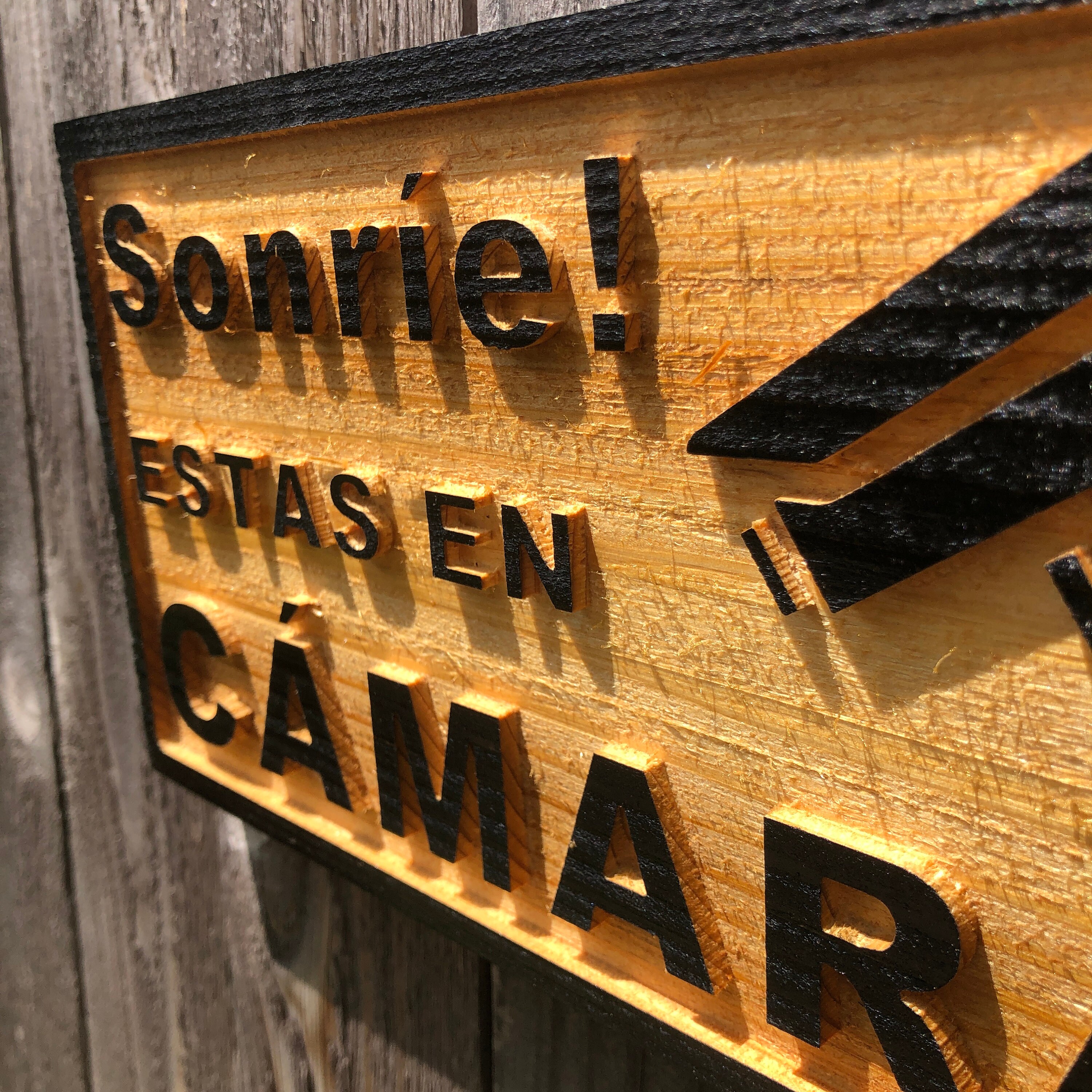 thumbnail image 2 of Smile You're On Camera Sign - 8x12 Inches With Grommets, English/Spanish Security 2 of 6