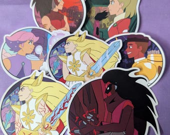 She-Ra, a Princesa do Poder - Adesivos de Perfil - Catra, Adora, Glimmer, Shadow Weaver, Scorpia e Bow