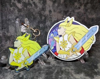 She Ra Princess of Power Keychain and Sticker