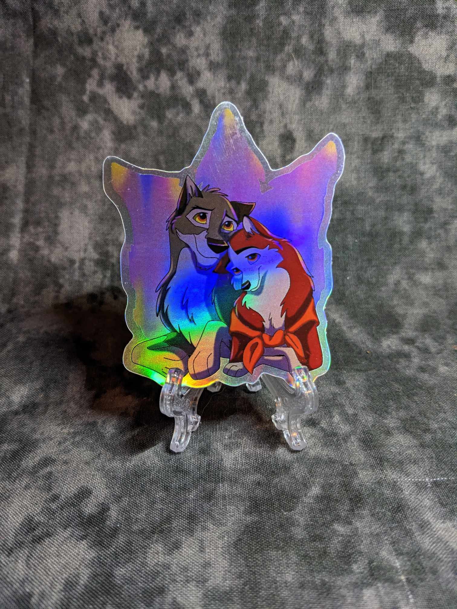 Balto and Jenna Wolf Dog Aurora Lights Keychain and Sticker - Etsy