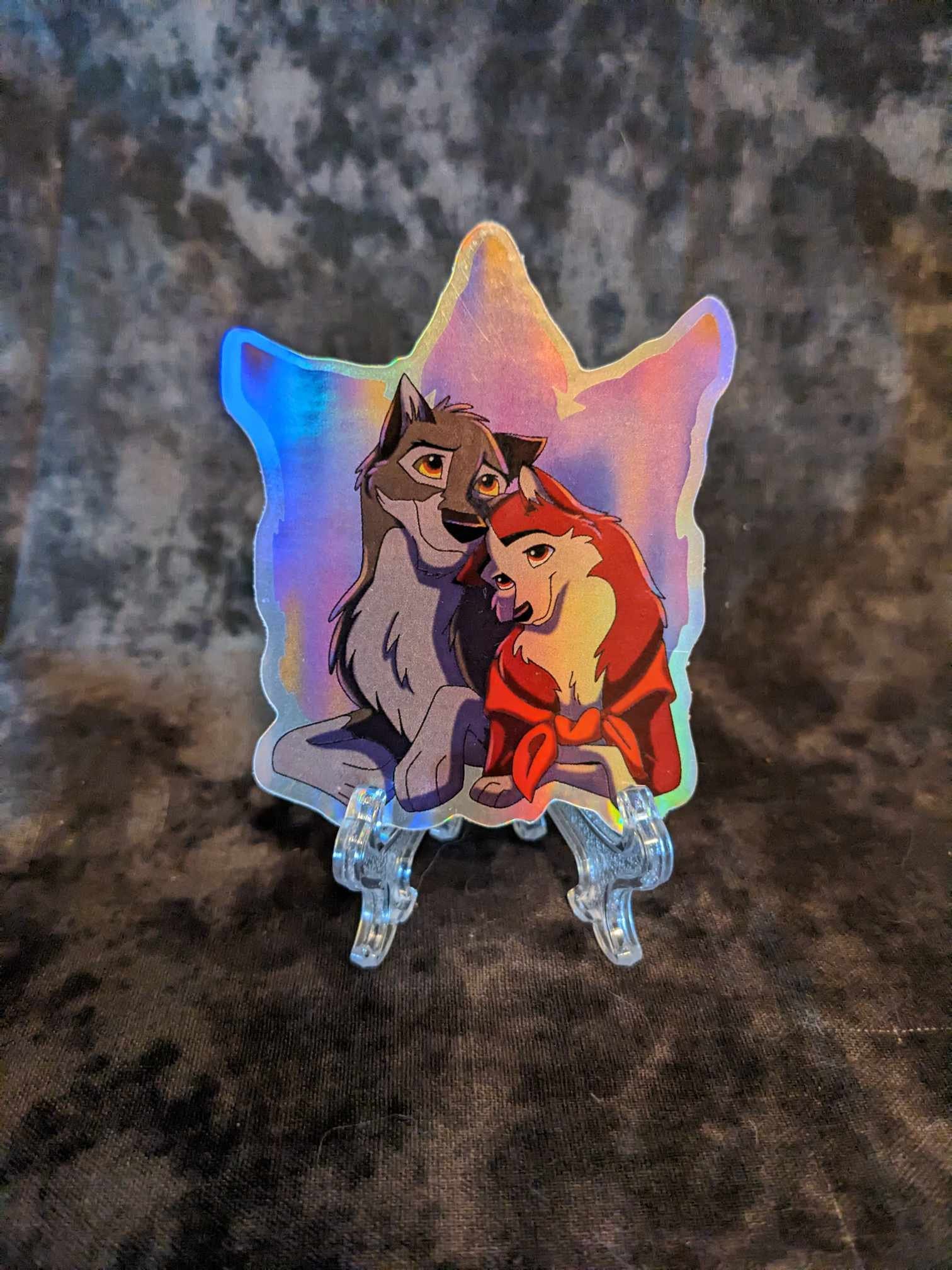 Balto and Jenna Wolf Dog Aurora Lights Keychain and Sticker - Etsy