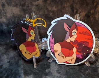 She-Ra Princess of Power - Catra profiel - Catra sleutelhanger en sticker