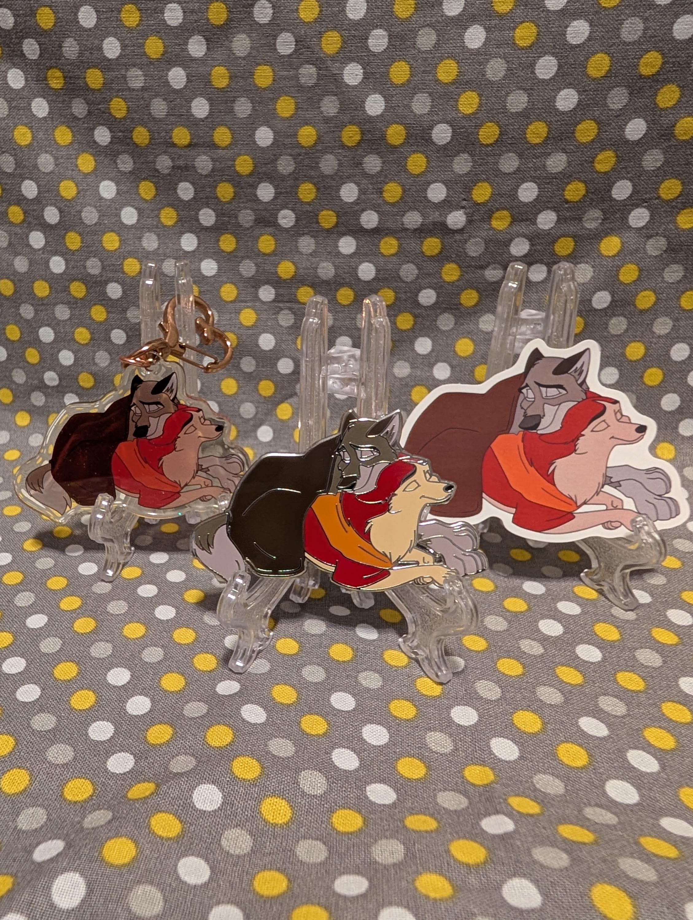 Balto and Jenna - Wolf Dog - Cuddling Couples - Enamel Pin Keychain and ...