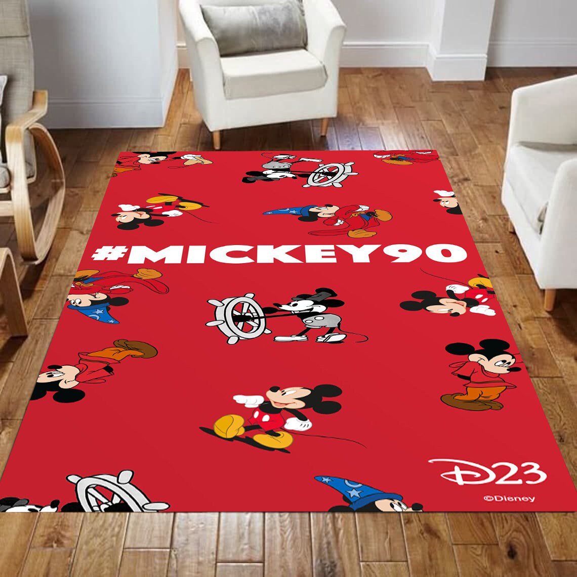 Mickey Mouse Rectangle Rug Disney Mickey Area Rug Mickey Etsy