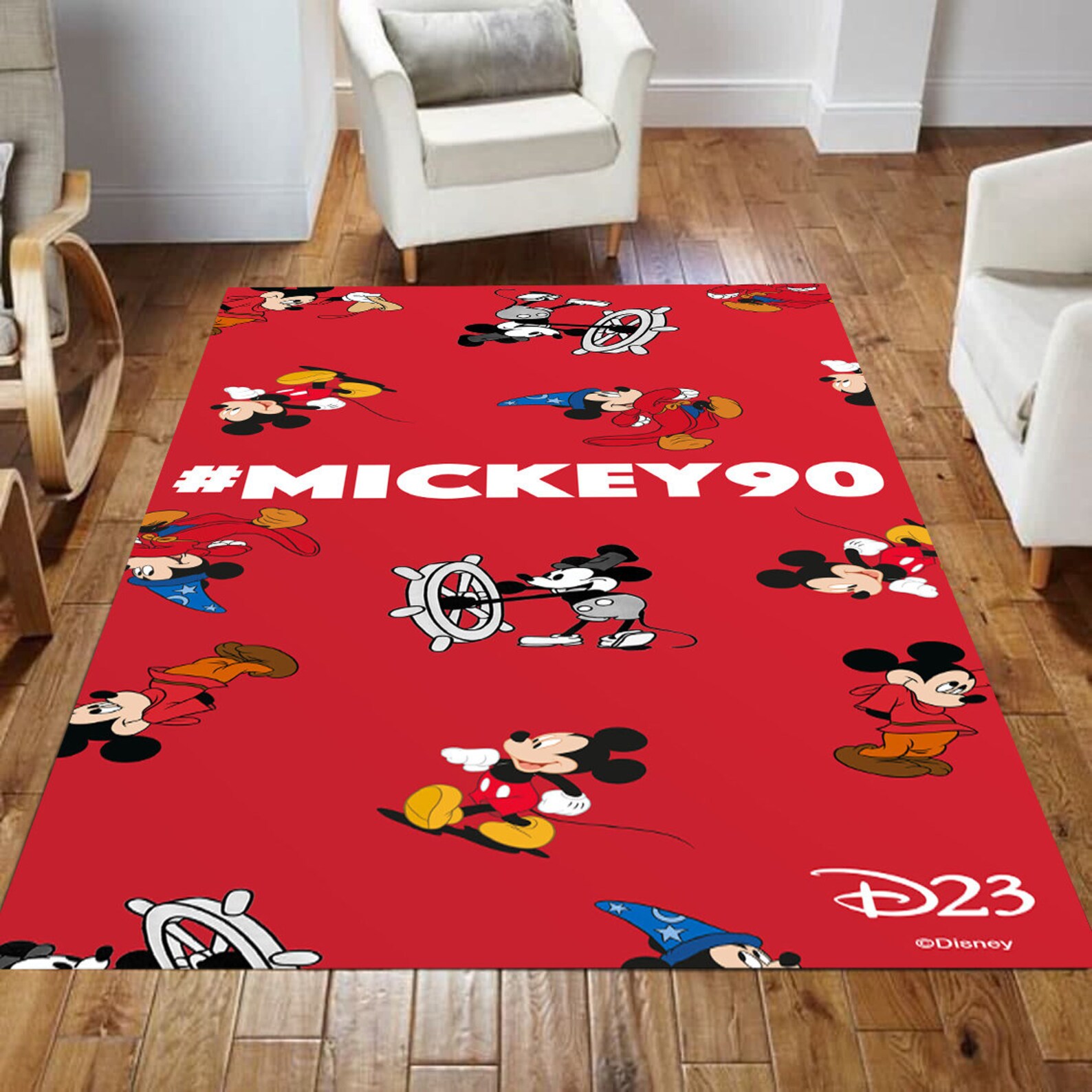 Mickey Mouse Rectangle Rug Disney Mickey Area Rug Mickey Etsy