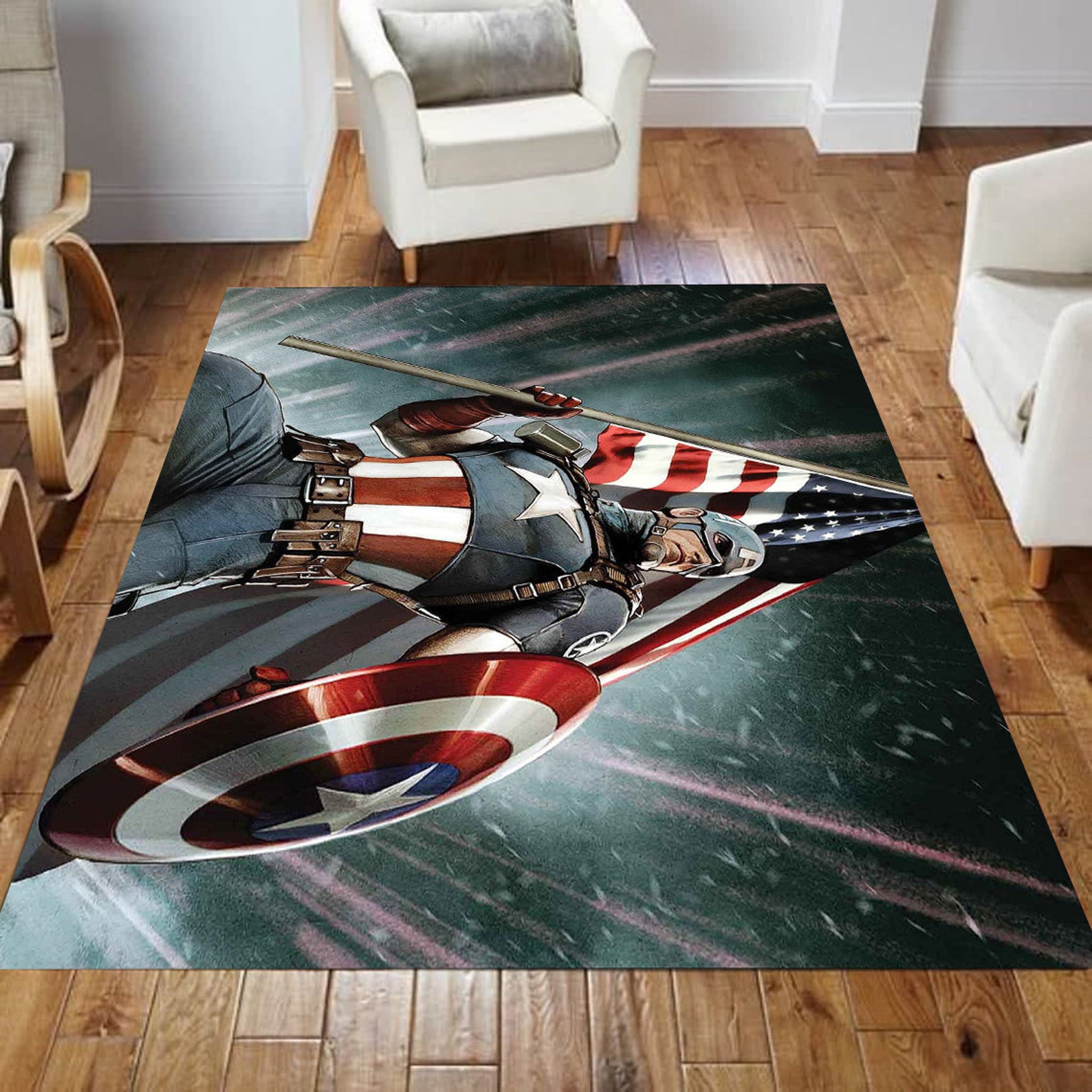Captain America Rugs Marvel Avengers Area Rug Marvel Comics Etsy