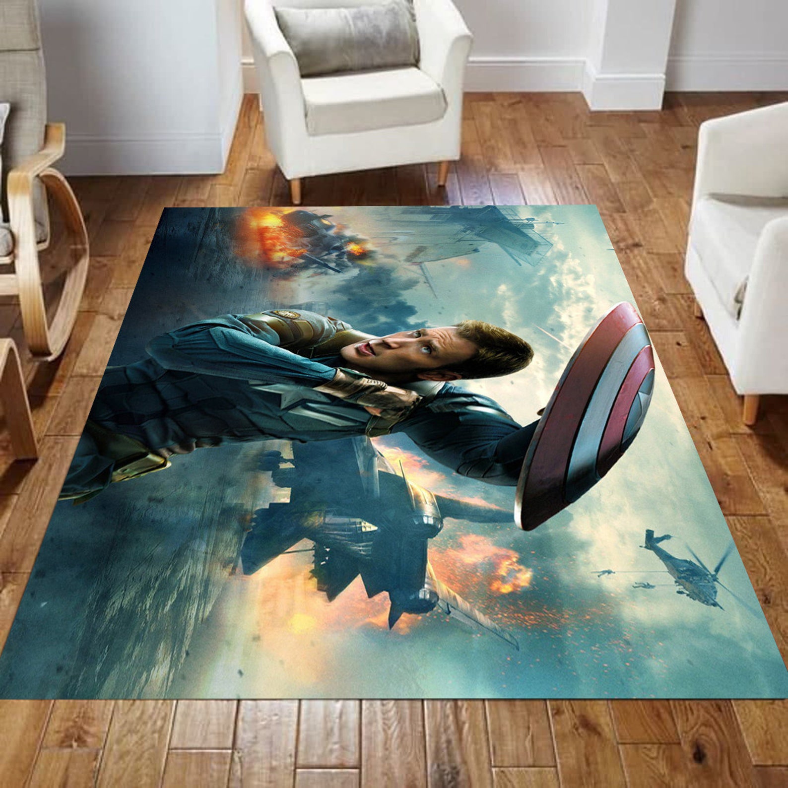Captain America Rugs Marvel Avengers Area Rug Marvel Comics Etsy