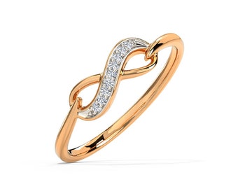Brilliant Moissanite Ring 1.15 CT Verlobungsring voll Infinity Band 14K Rose Gold Finish Ring anpassen Hochzeitsgeschenk Vorschlag Diamant Ring
