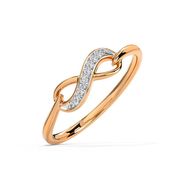 Brilliant Moissanite Ring 1.15 CT Engagement Ring Fully Infinity Band 14K Rose Gold Finish Ring Customize Wedding Gift Proposal Diamond Ring