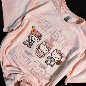 Bleached Bubble Gum Pink Astros/ Houston Astros Shirt/Astros Unisex Shirt/ Astros/ Astros Shirt/Baseball Shirt/Astros T-shirt/Hello Kitty