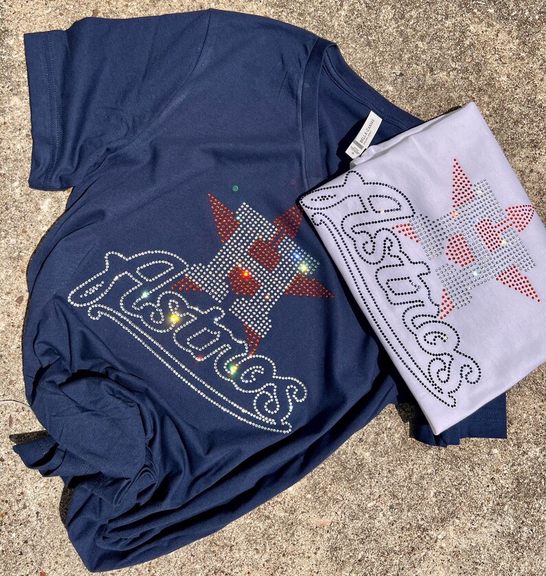 Astros Crystallized Shirt/womans Astros Shirt/astros Bling Etsy