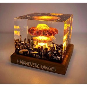 Explosions Resin Diorama, Atombomben Lampe, Nuke Bombe Fallout 4 , Epoxidharz Kunst, Storm Cloud Lamp, Geschenk für Ihn, Vatertag