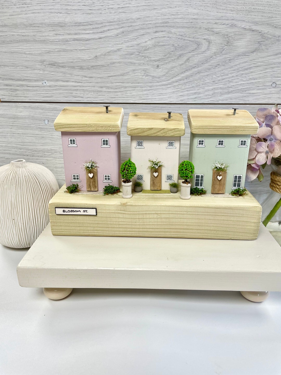 Wooden House Ornament. Blossom Street. Upcycled Driftwood Cottage ...