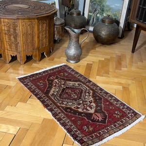 Fabulous Old Sivas Rug, Awesome Rare Anatolian Sivas Rug, Beige Small Antique Rug, Wall Hangings Rug, Door Mat Rug ,1’5x2’5 ft