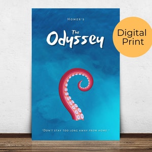 The Odyssey Printable Wall Art, Book Poster, Classroom Decor, Digital Download