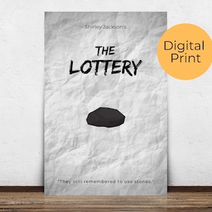 The Lottery Printable Wall Art, Book Poster, Classroom Decor, Digital Download