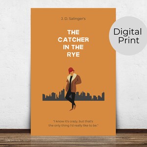 The Catcher in the Rye Printable Wall Art, Book Poster, Classroom Decor, Digital Download